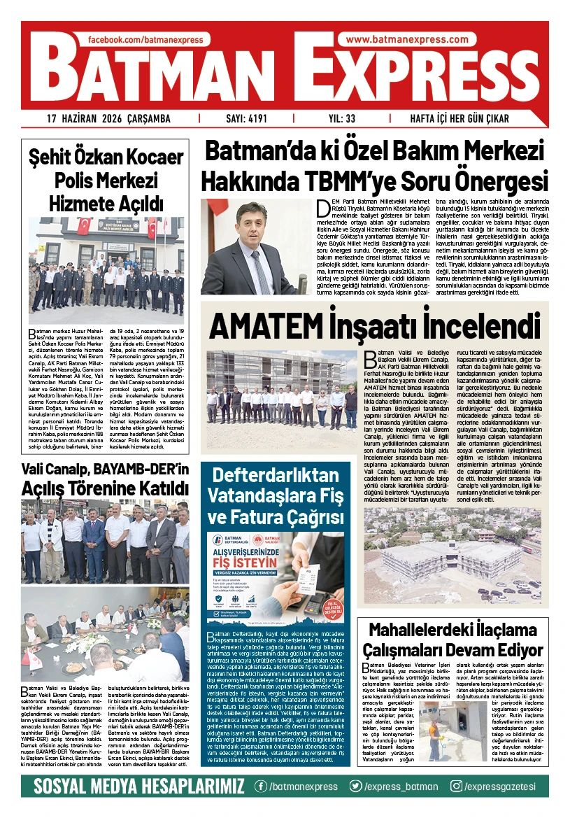 17 HAZİRAN 2026 ÇARŞAMBA