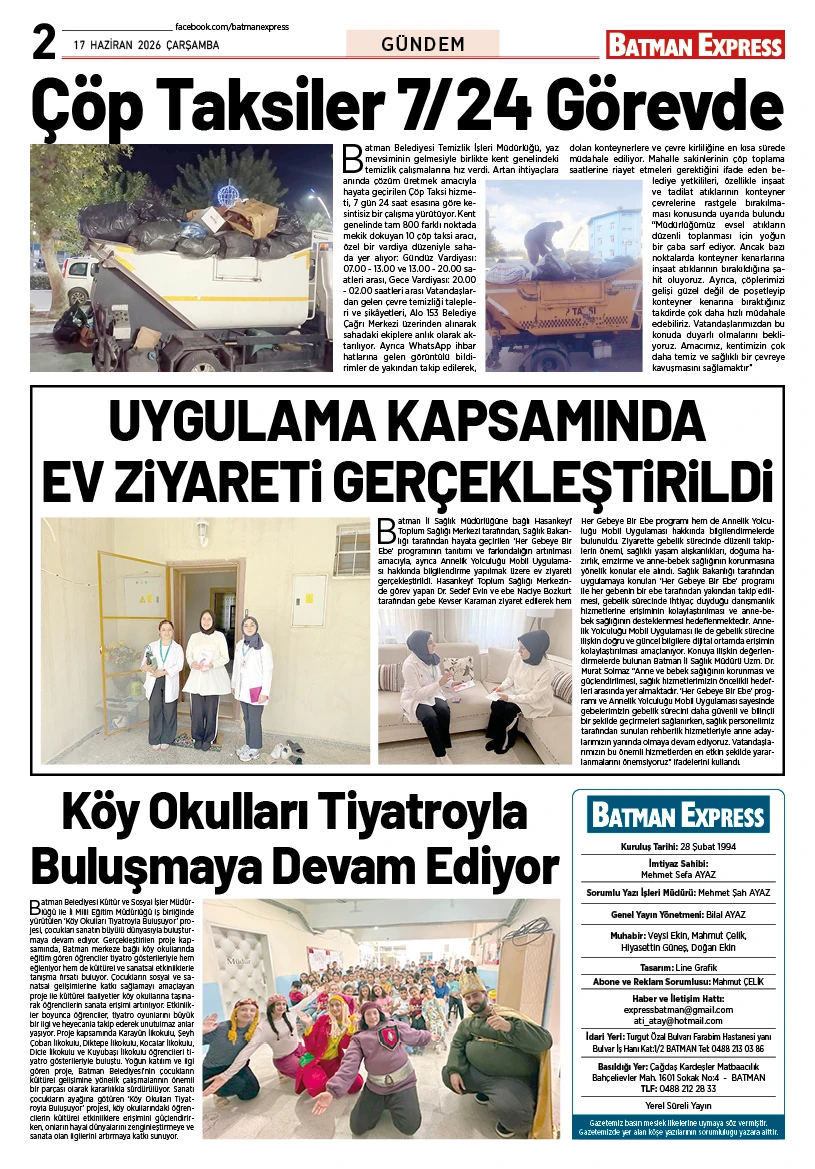 17 HAZİRAN 2026 ÇARŞAMBA