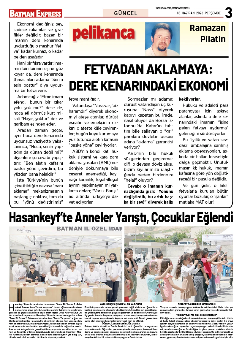18 HAZİRAN 2026 PERŞEMBE