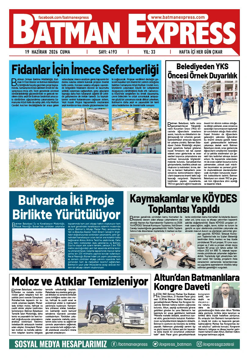 19 HAZİRAN 2026 CUMA
