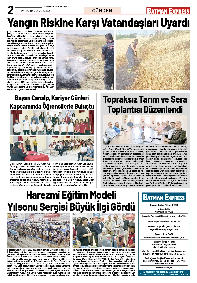 19 HAZİRAN 2026 CUMA