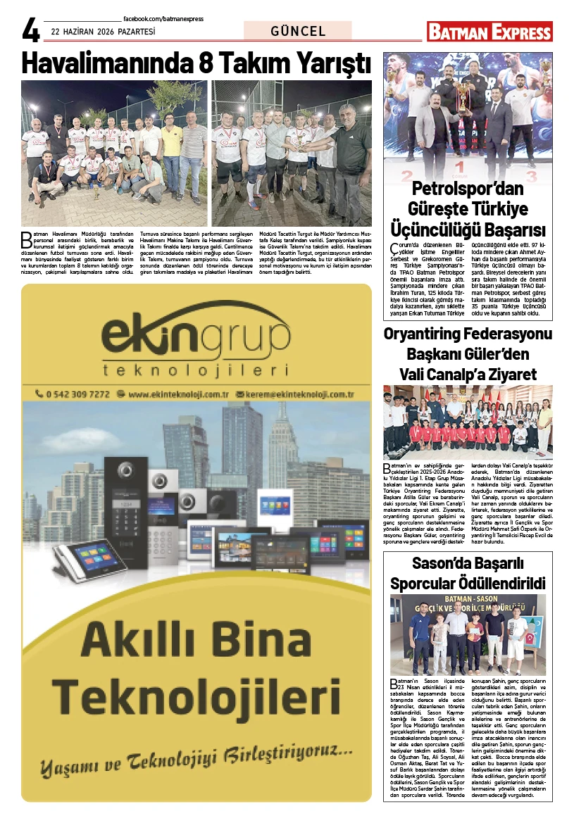 22 HAZİRAN 2026 PAZARTESİ