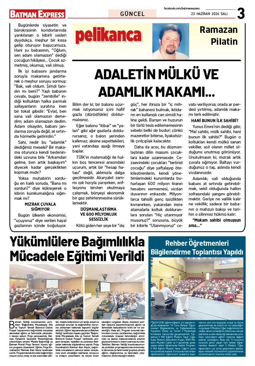 23 HAZİRAN 2026 SALI
