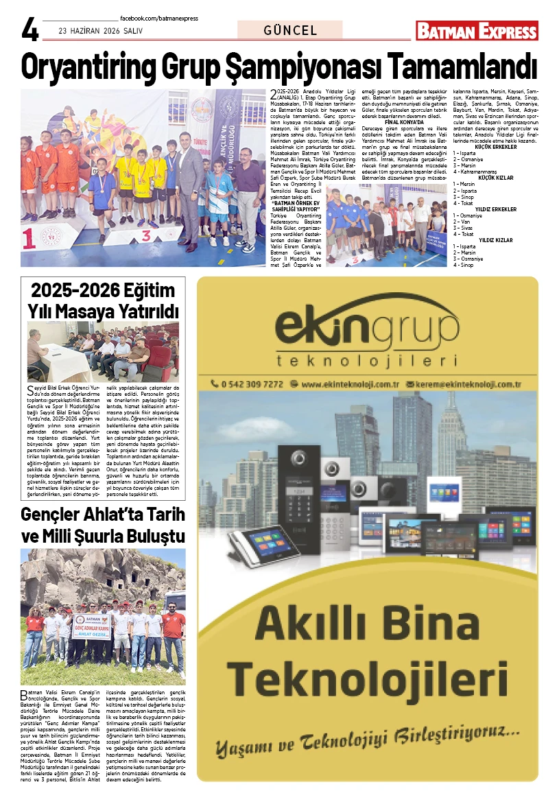 23 HAZİRAN 2026 SALI