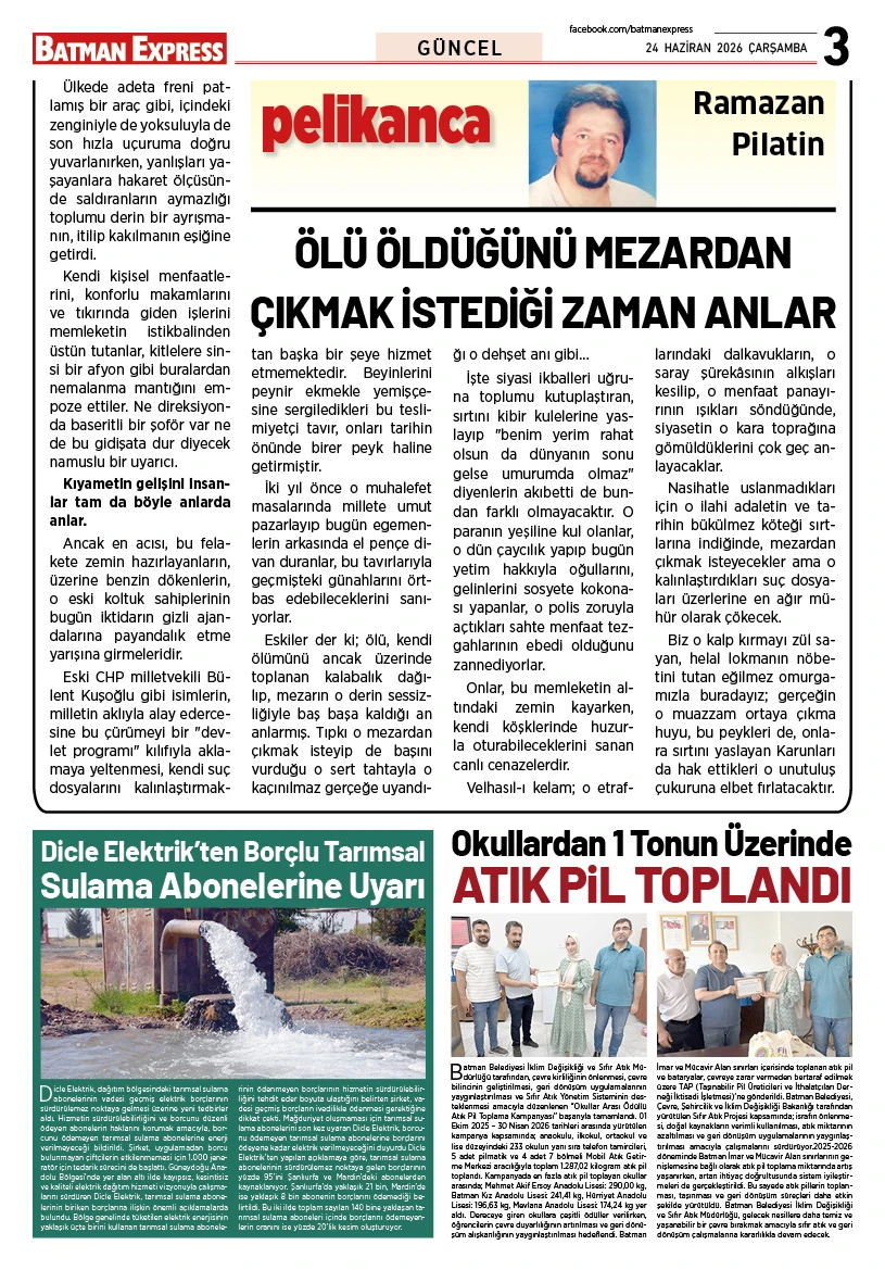 24 HAZİRAN 2026 ÇARŞAMBA