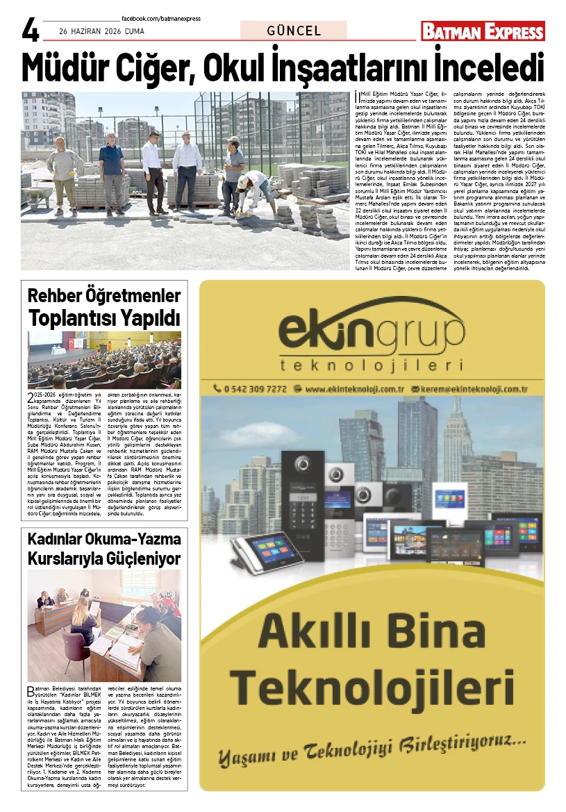 26 HAZİRAN 2026 CUMA