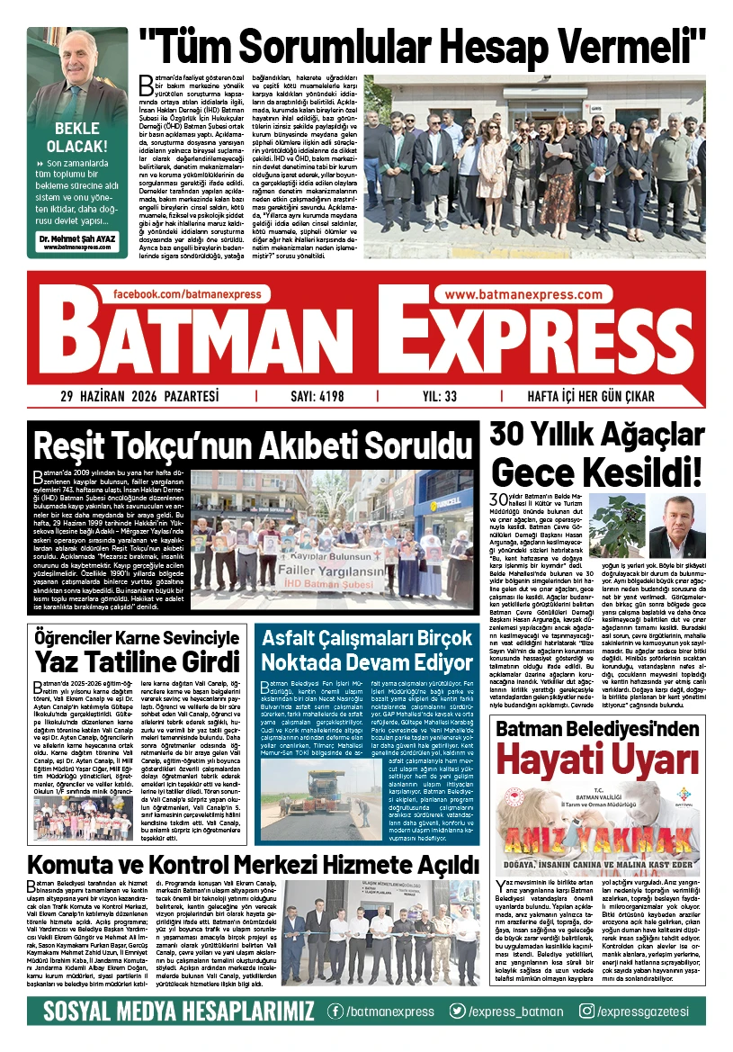29 HAZİRAN 2026 PAZARTESİ