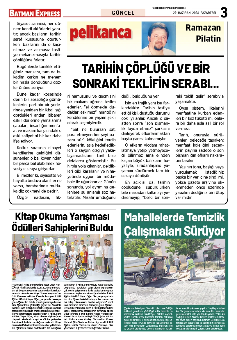 29 HAZİRAN 2026 PAZARTESİ