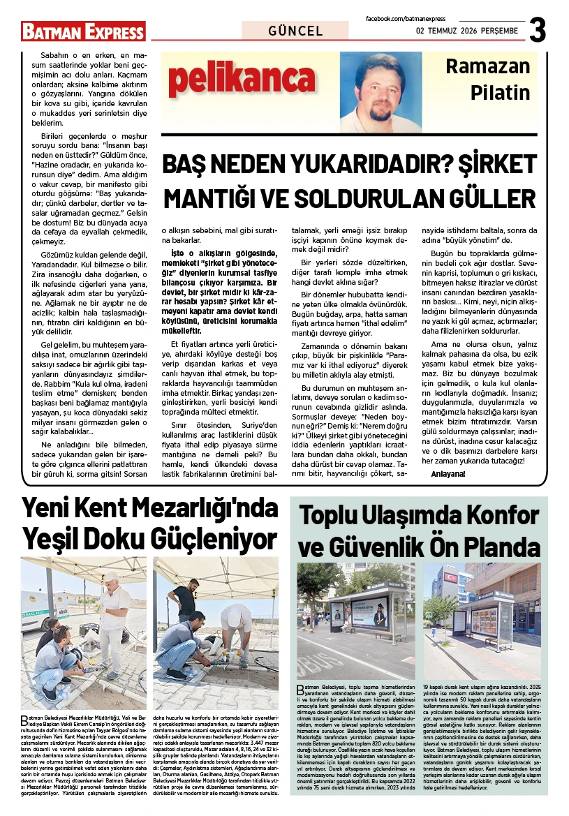 02 TEMMUZ 2026 PERŞEMBE
