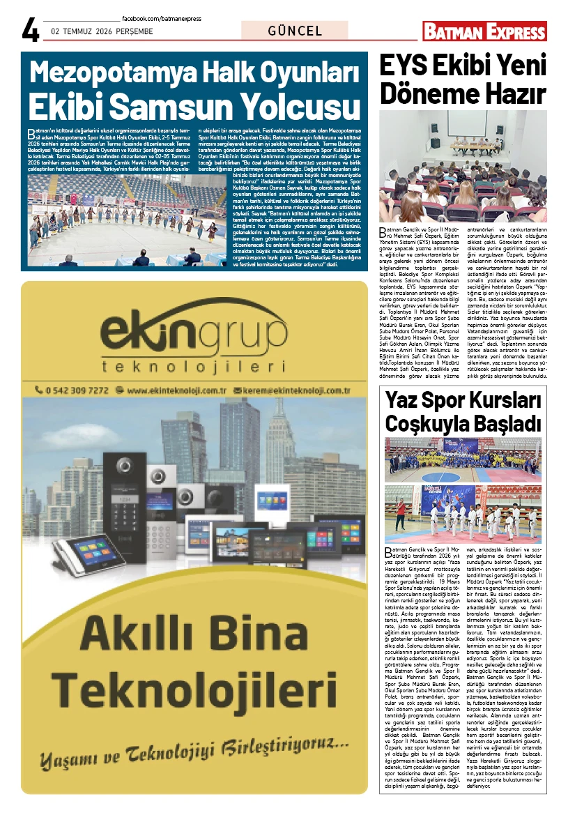 02 TEMMUZ 2026 PERŞEMBE
