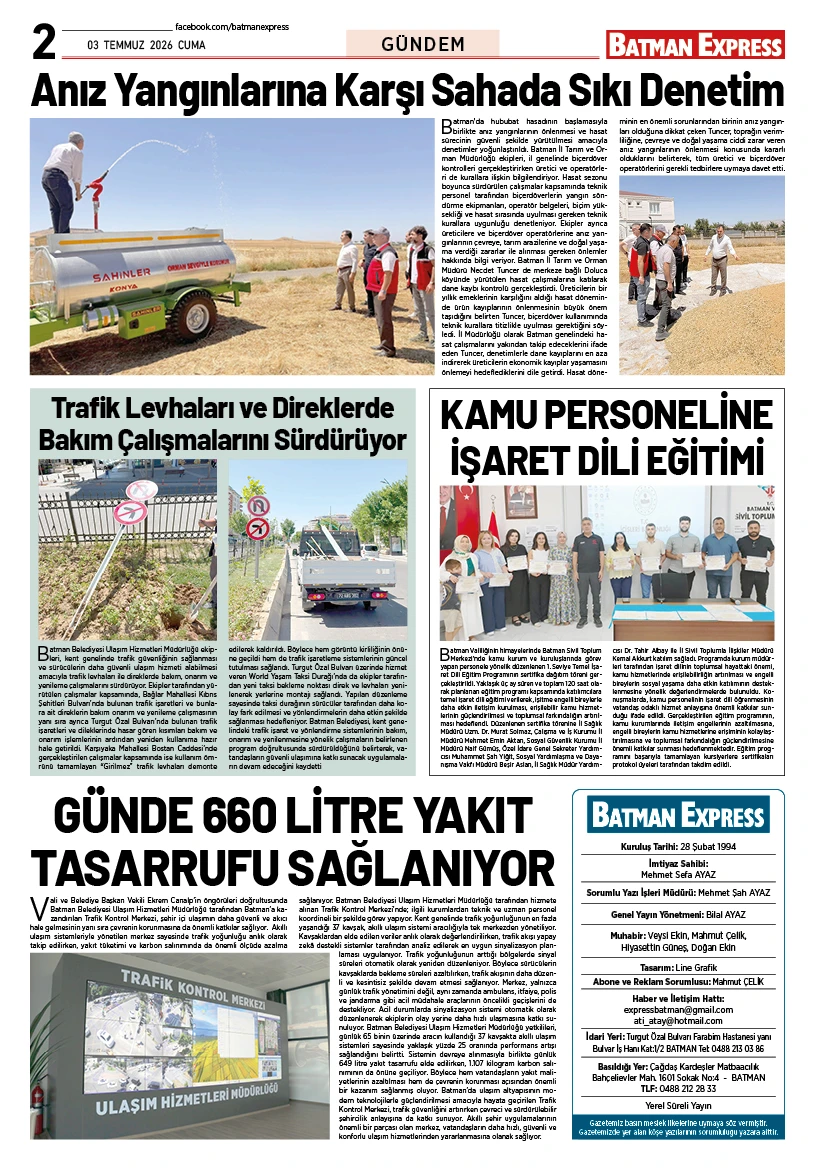 03 TEMMUZ 2026 CUMA