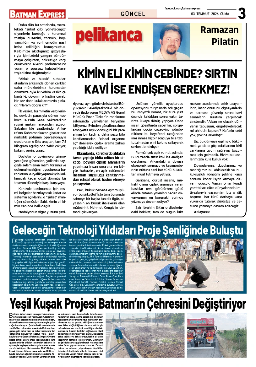 03 TEMMUZ 2026 CUMA