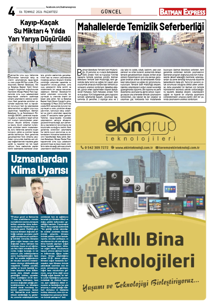 06 TEMMUZ 2026 PAZARTESİ