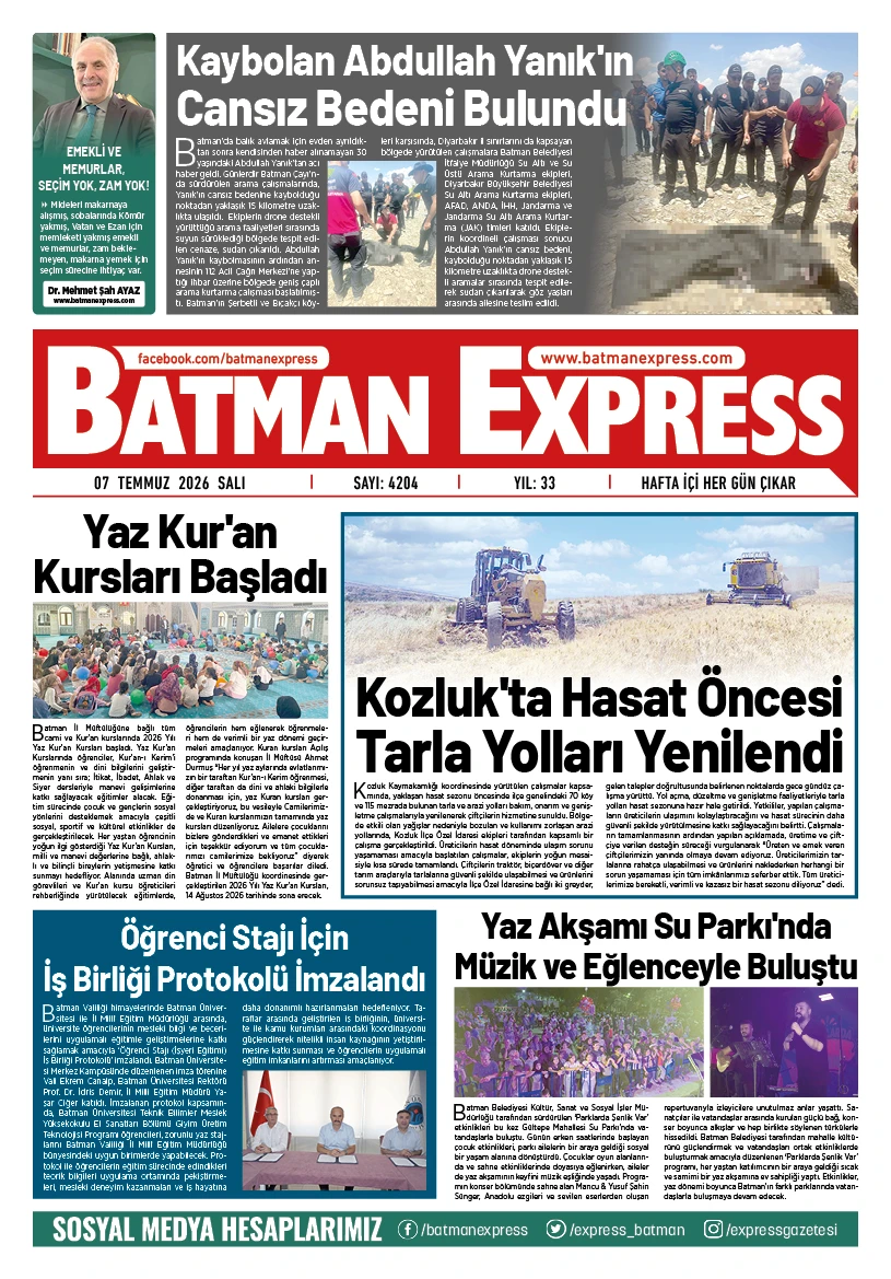 07 TEMMUZ 2026 SALI