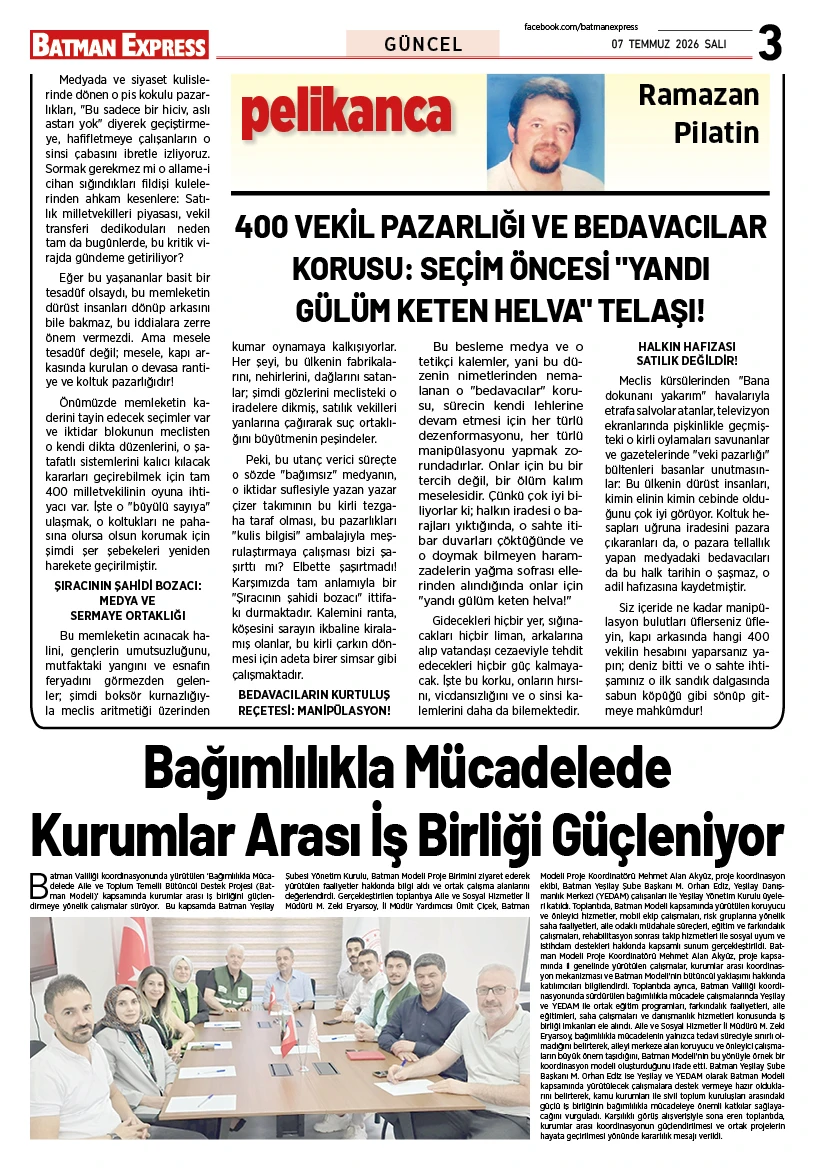 07 TEMMUZ 2026 SALI