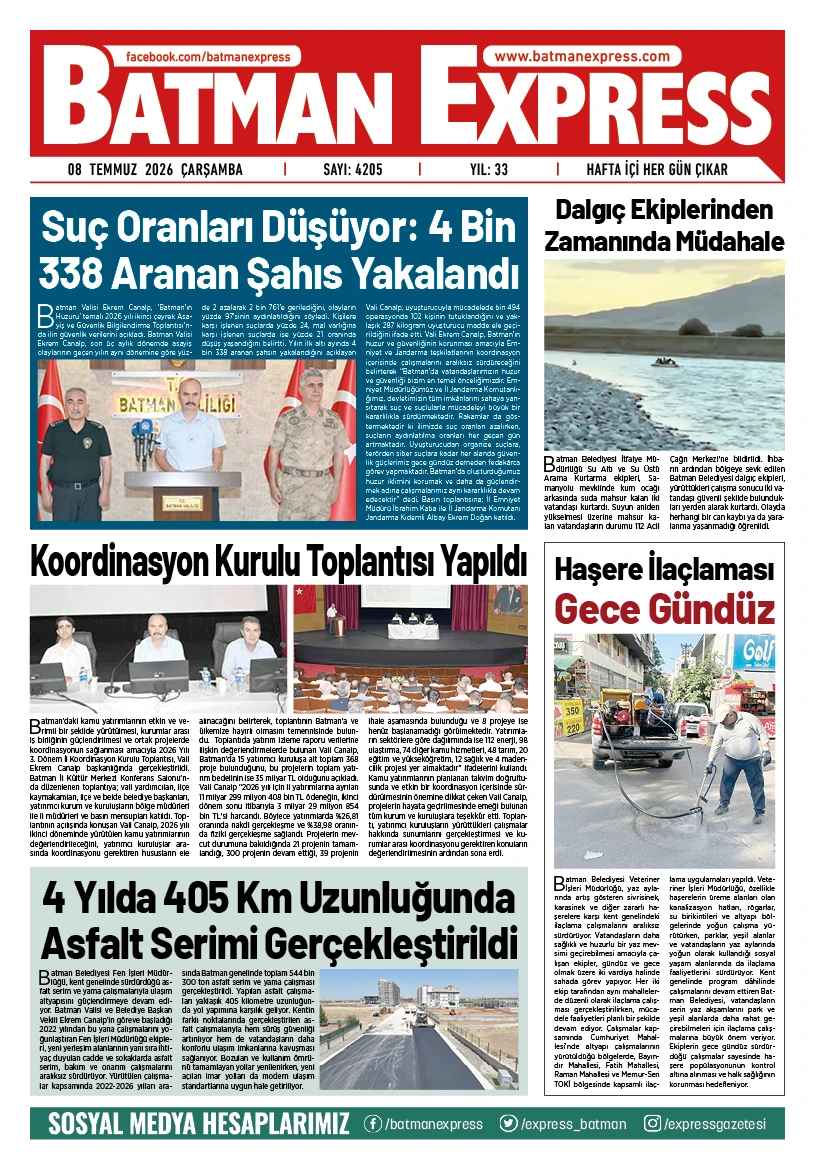 08 TEMMUZ 2026 ÇARŞAMBA