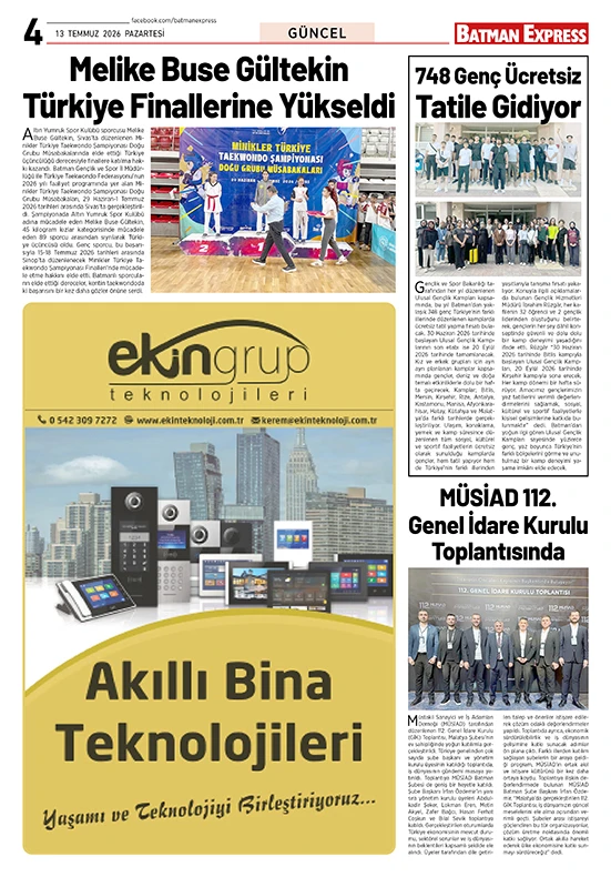 15 TEMMUZ 2026 ÇARŞAMBA