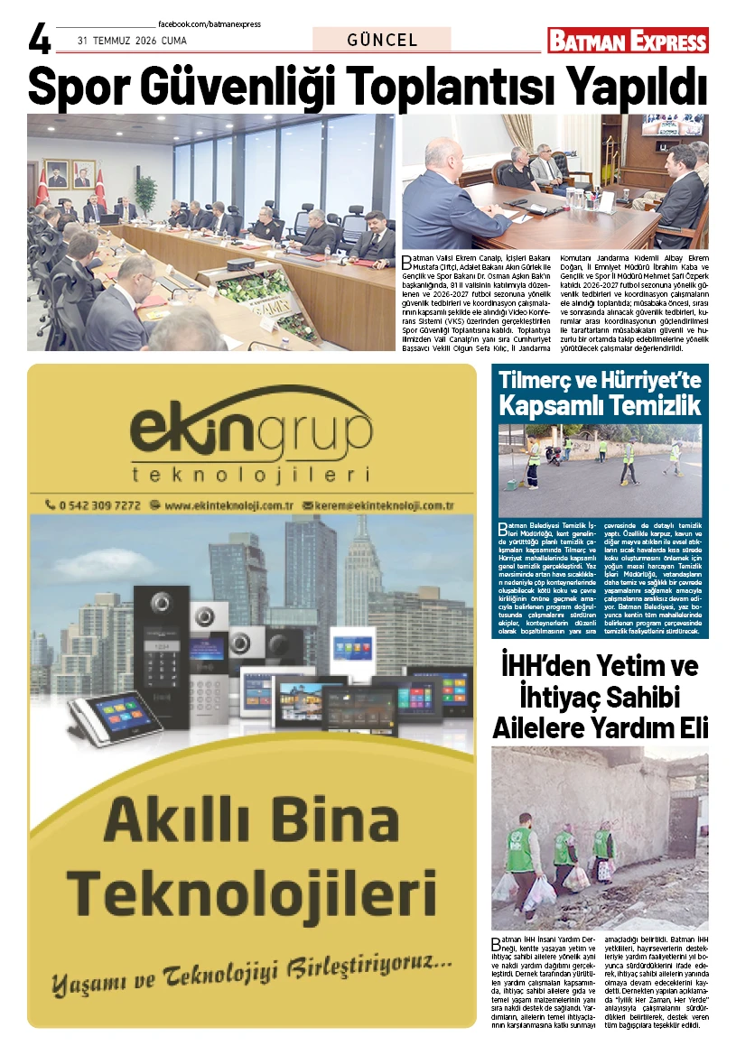 31 TEMMUZ 2026 CUMA
