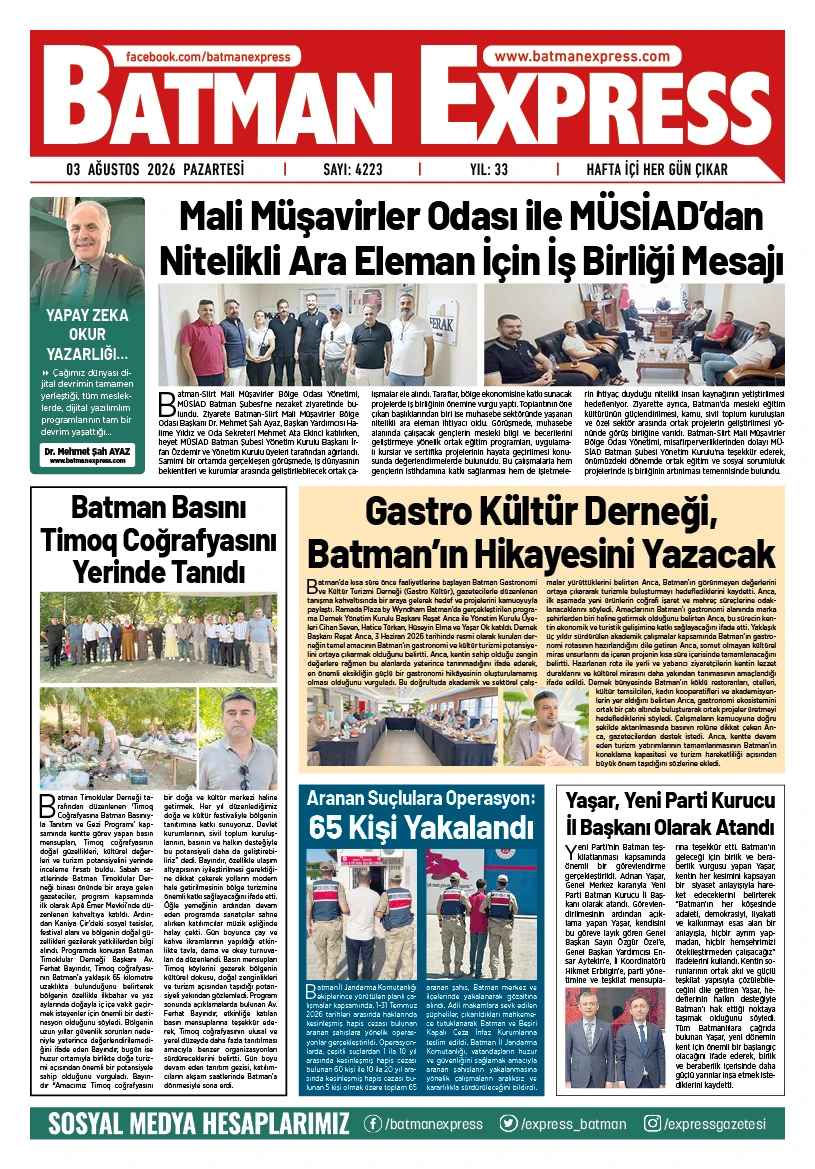 03 AĞUSTOS 2026 PAZARTESİ