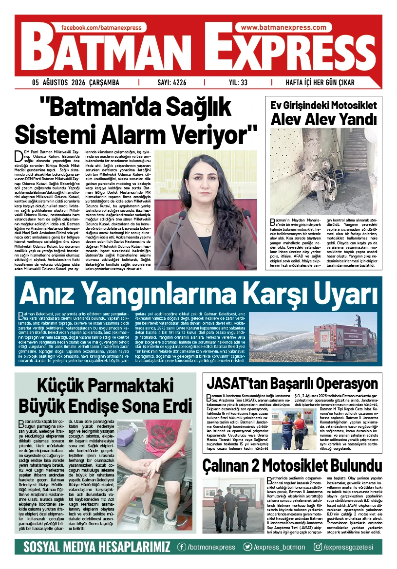 05 AĞUSTOS 2026 ÇARŞAMBA