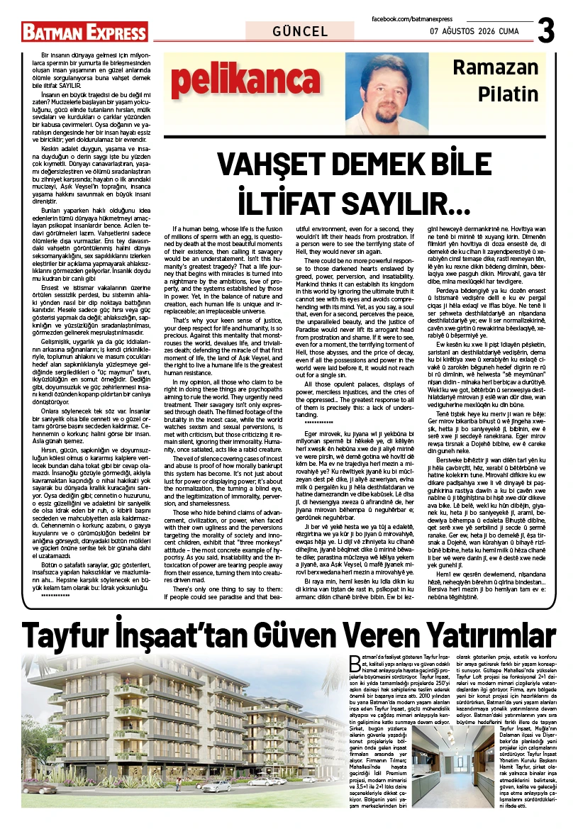 07 AĞUSTOS 2026 CUMA