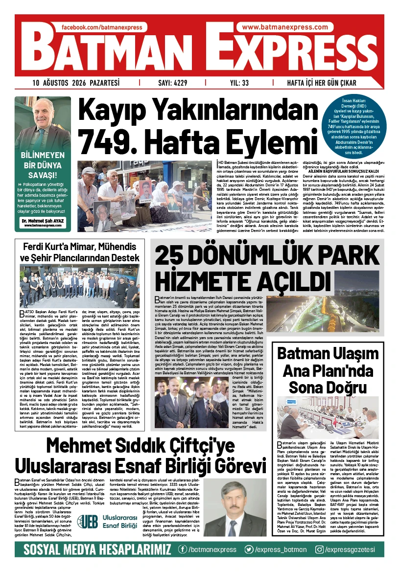 10 AĞUSTOS 2026 PAZARTESİ