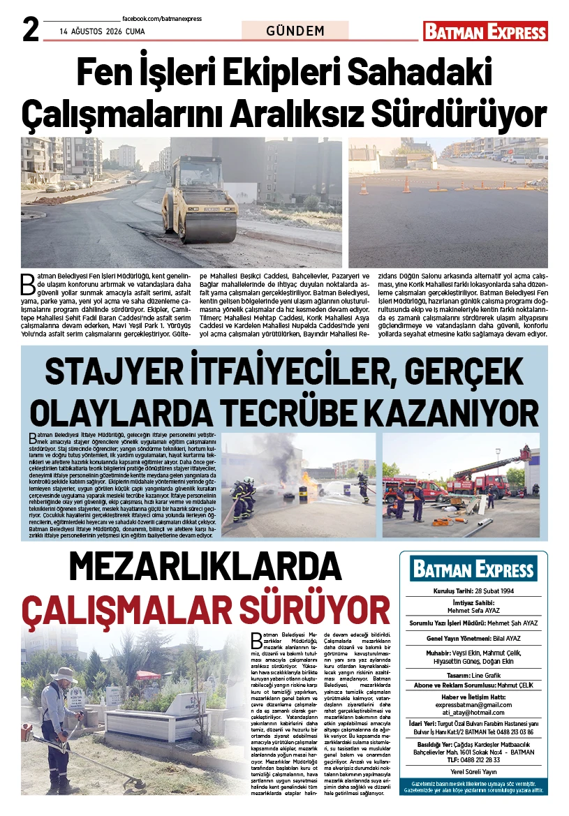 14 AĞUSTOS 2026 CUMA