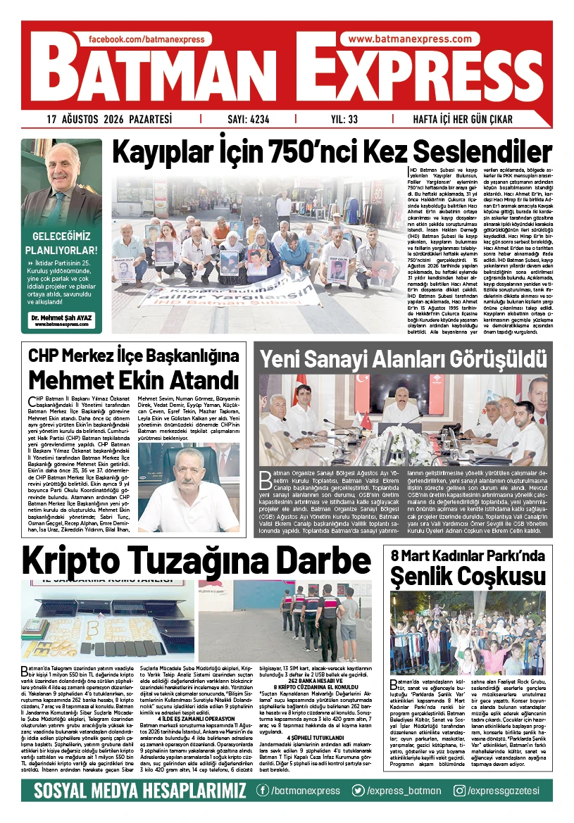 17 AĞUSTOS 2026 PAZARTESİ