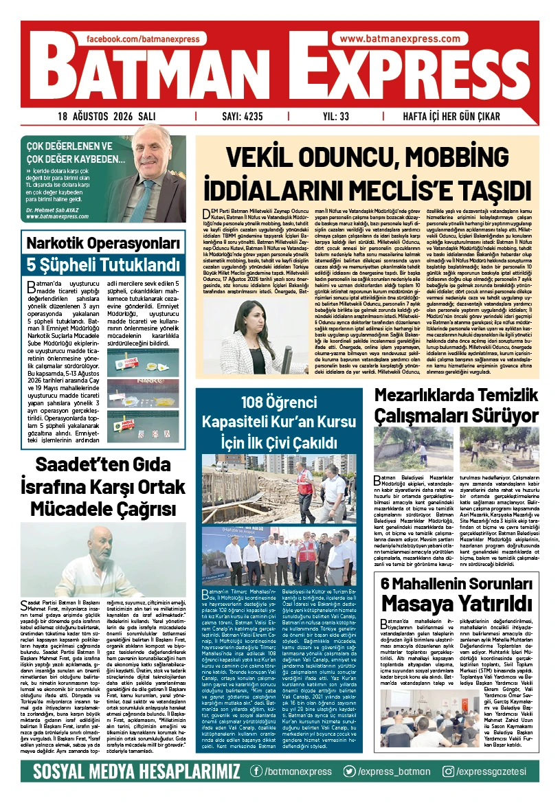18 AĞUSTOS 2026 SALI