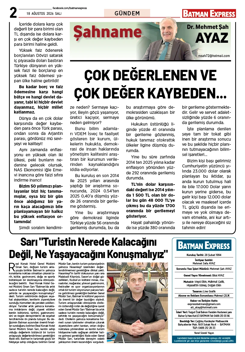 18 AĞUSTOS 2026 SALI
