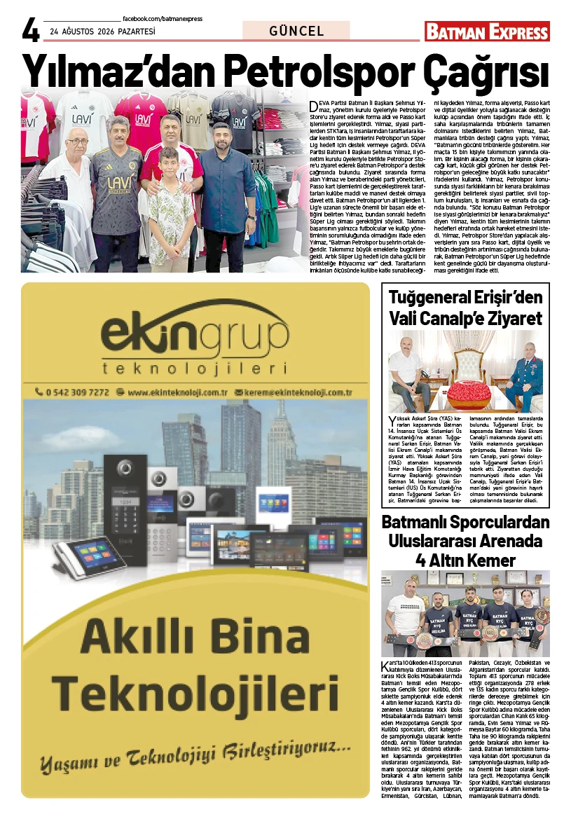 24 AĞUSTOS 2026 PAZARTESİ