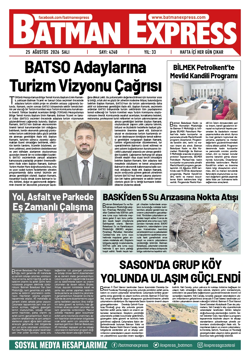 25 AĞUSTOS 2026 SALI