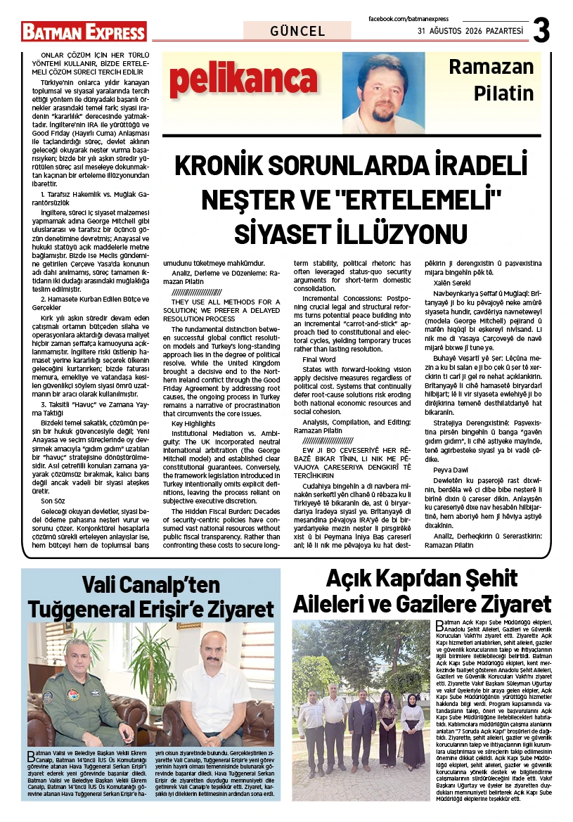 31 AĞUSTOS 2026 PAZARTESİ