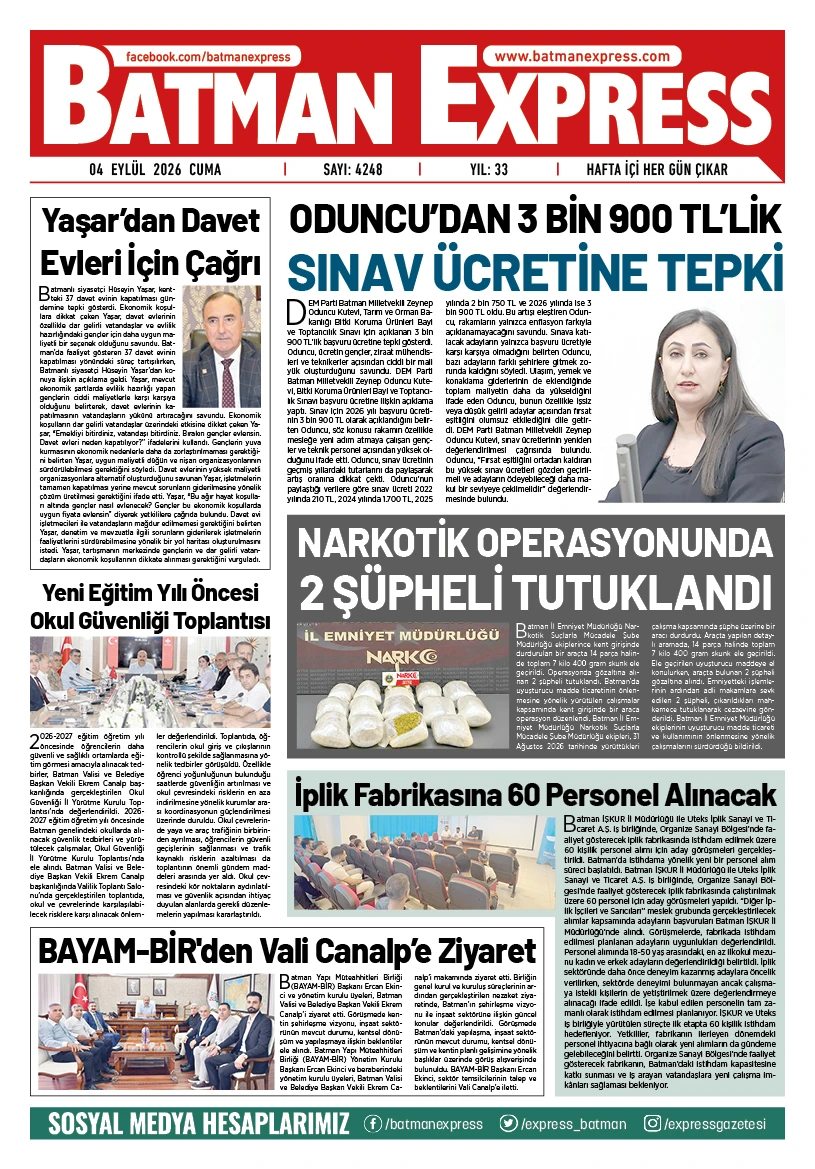 04 EYLÜL 2026 CUMA
