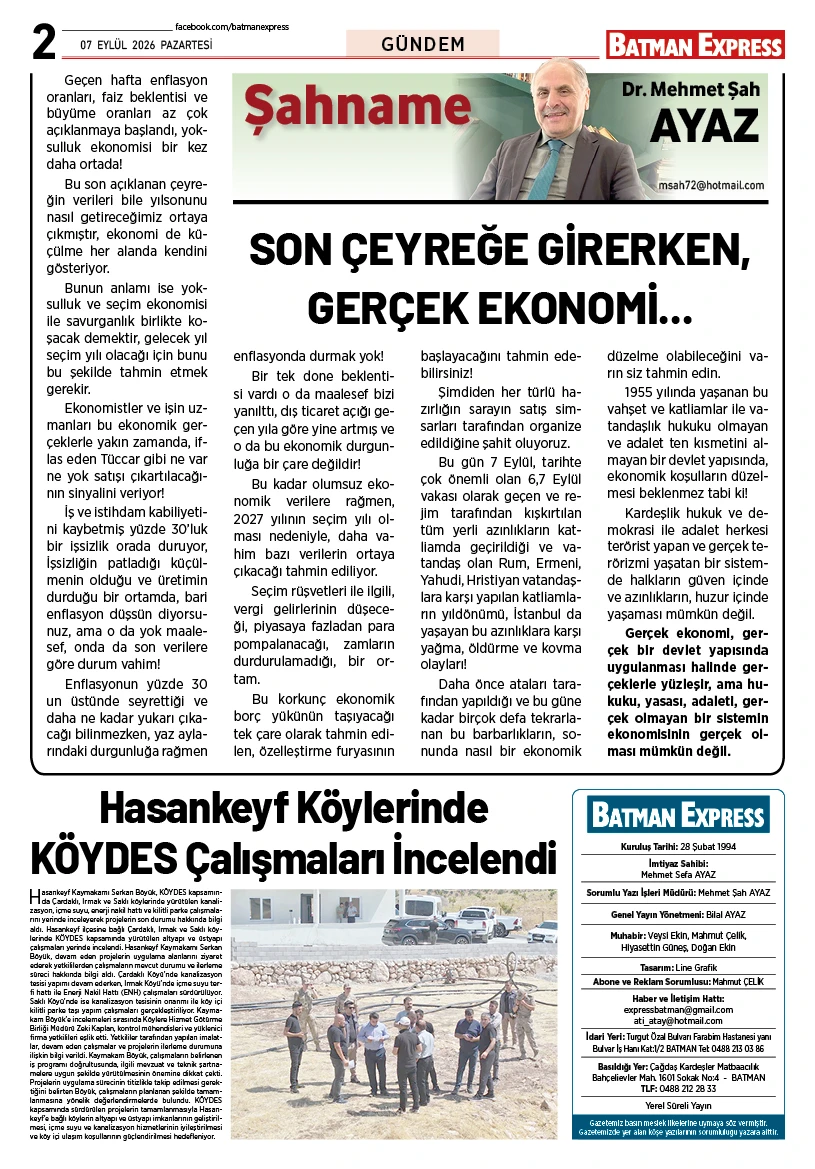 07 EYLÜL 2026 PAZARTESİ