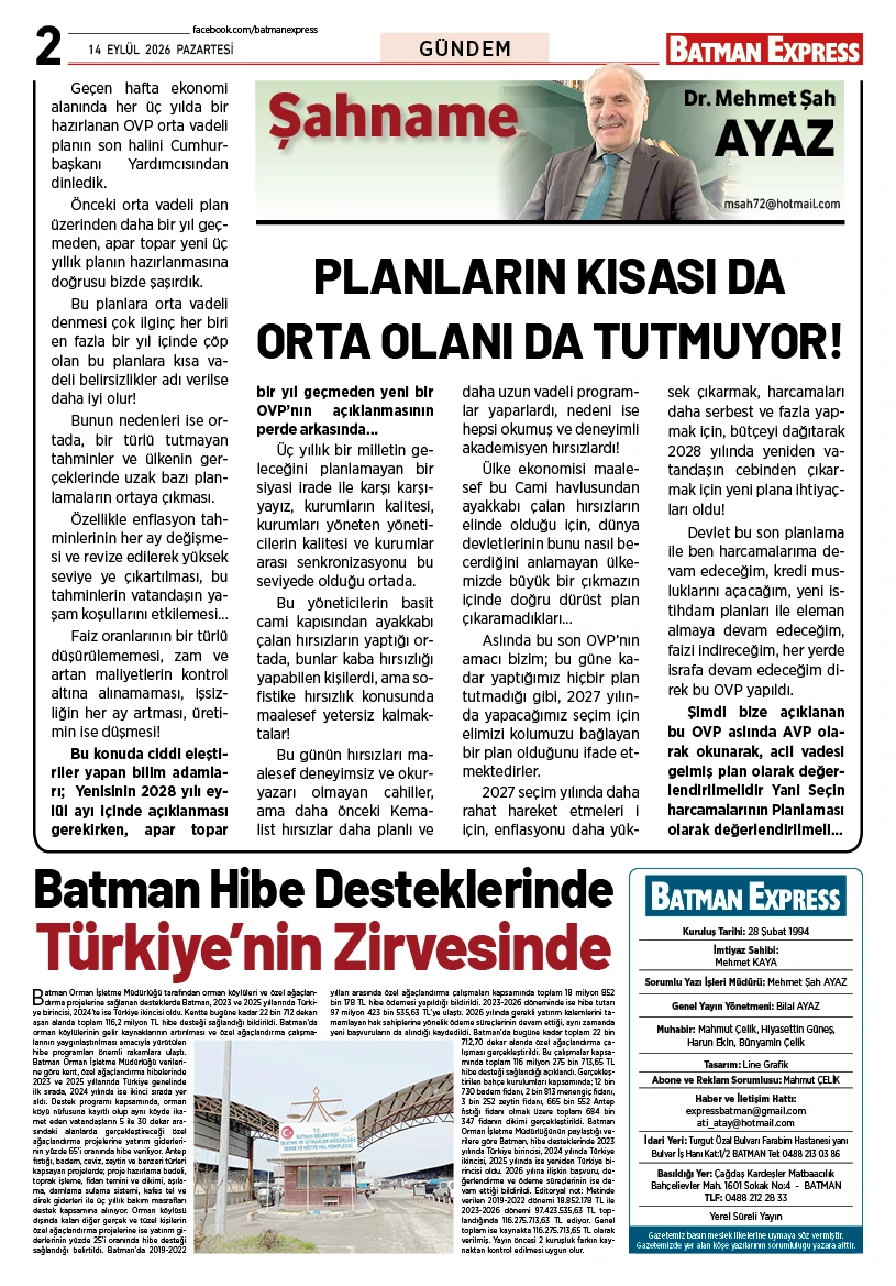 14 EYLÜL 2026 PAZARTESİ