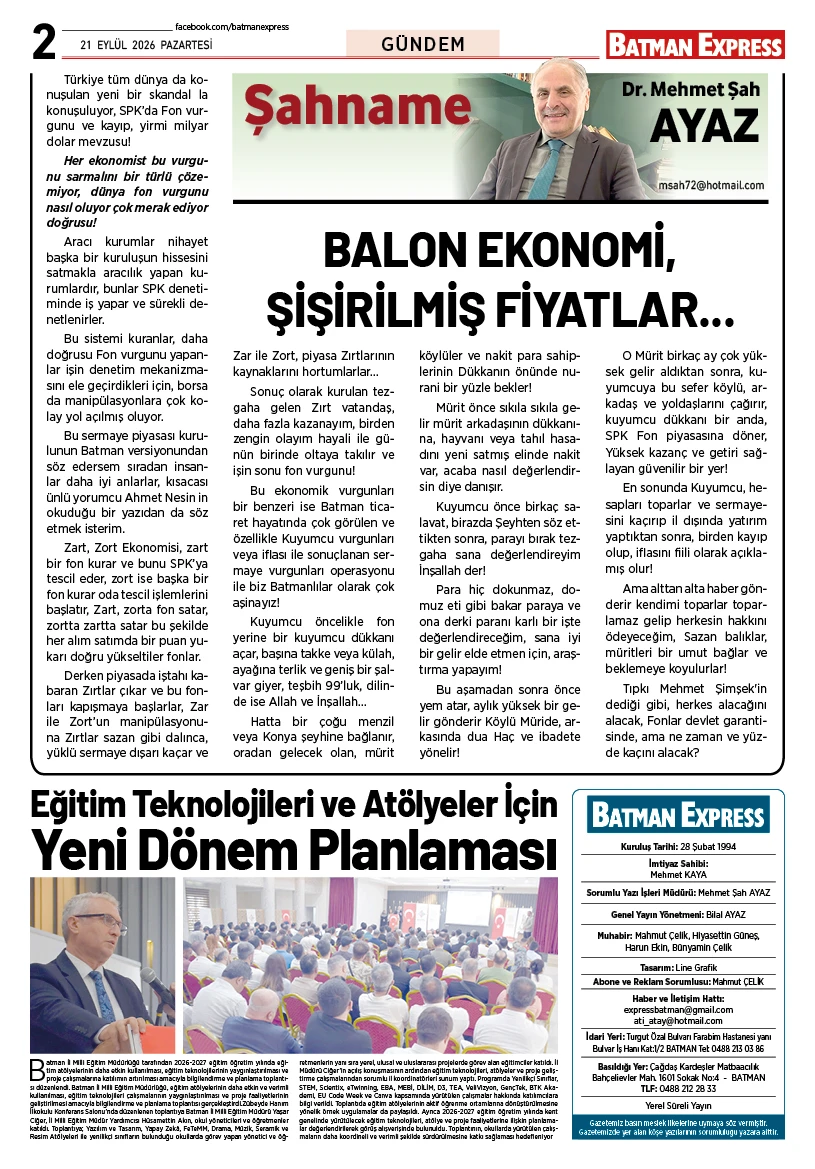 21 EYLÜL 2026 PAZARTESİ