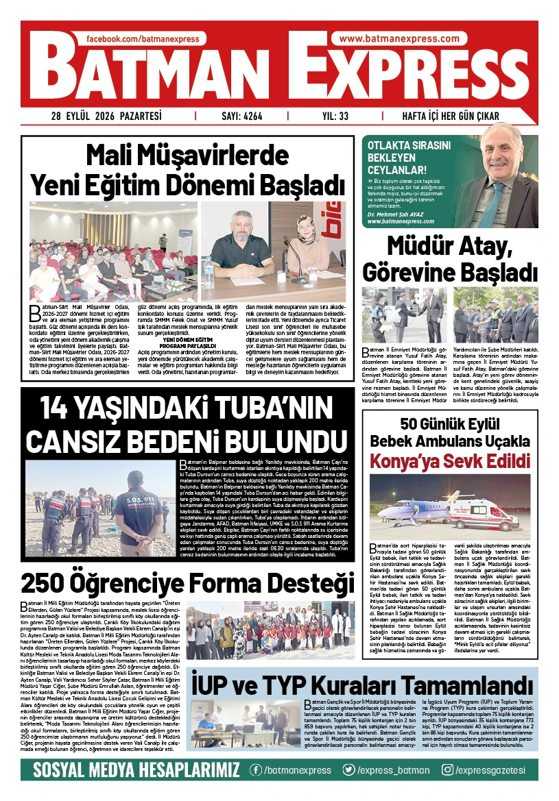 28 EYLÜL 2026 PAZARTESİ