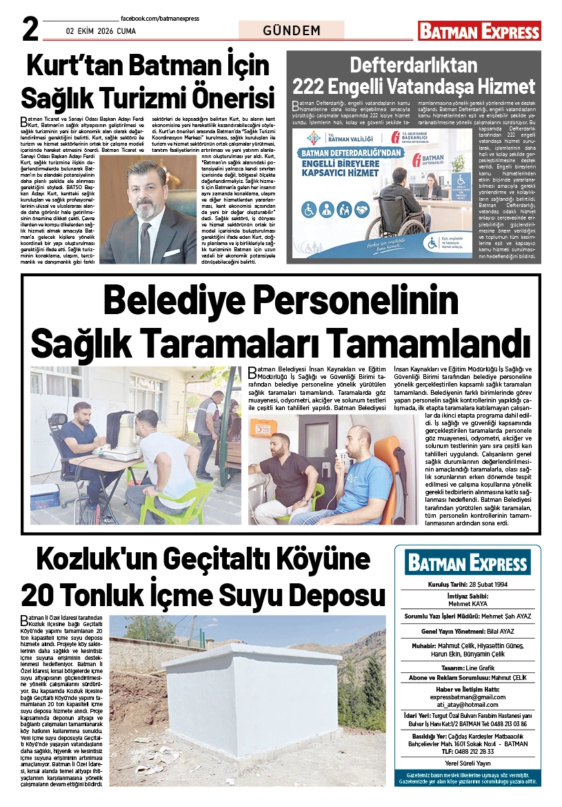 02 EKİM 2026 CUMA