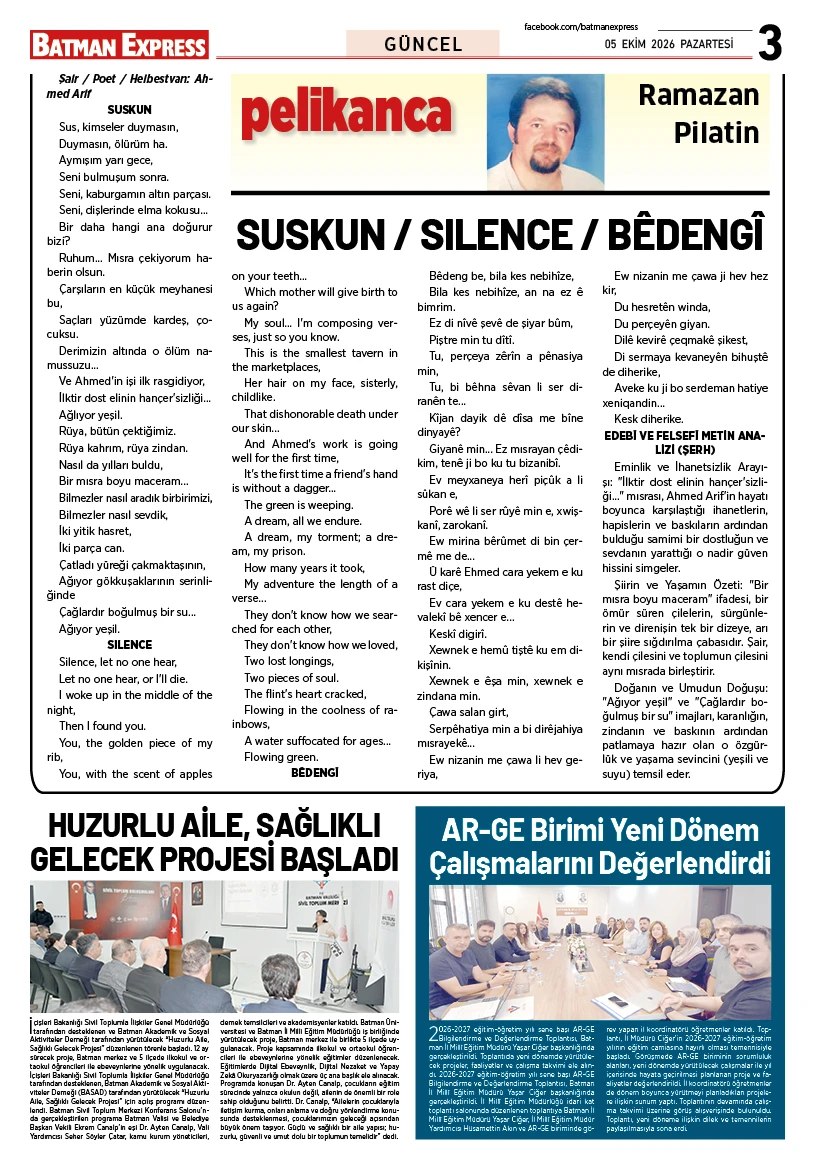 05 EKİM 2026 PAZARTESİ