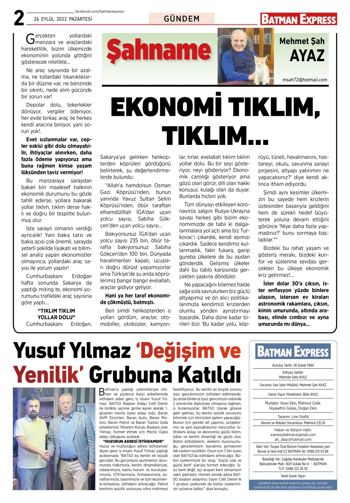 26 EYLÜL 2022 PAZARTESİ 