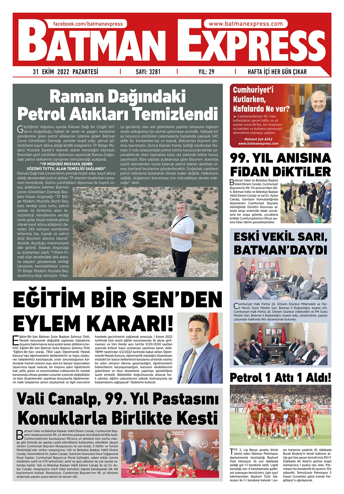 31 EKİM 2022 PAZARTESİ 