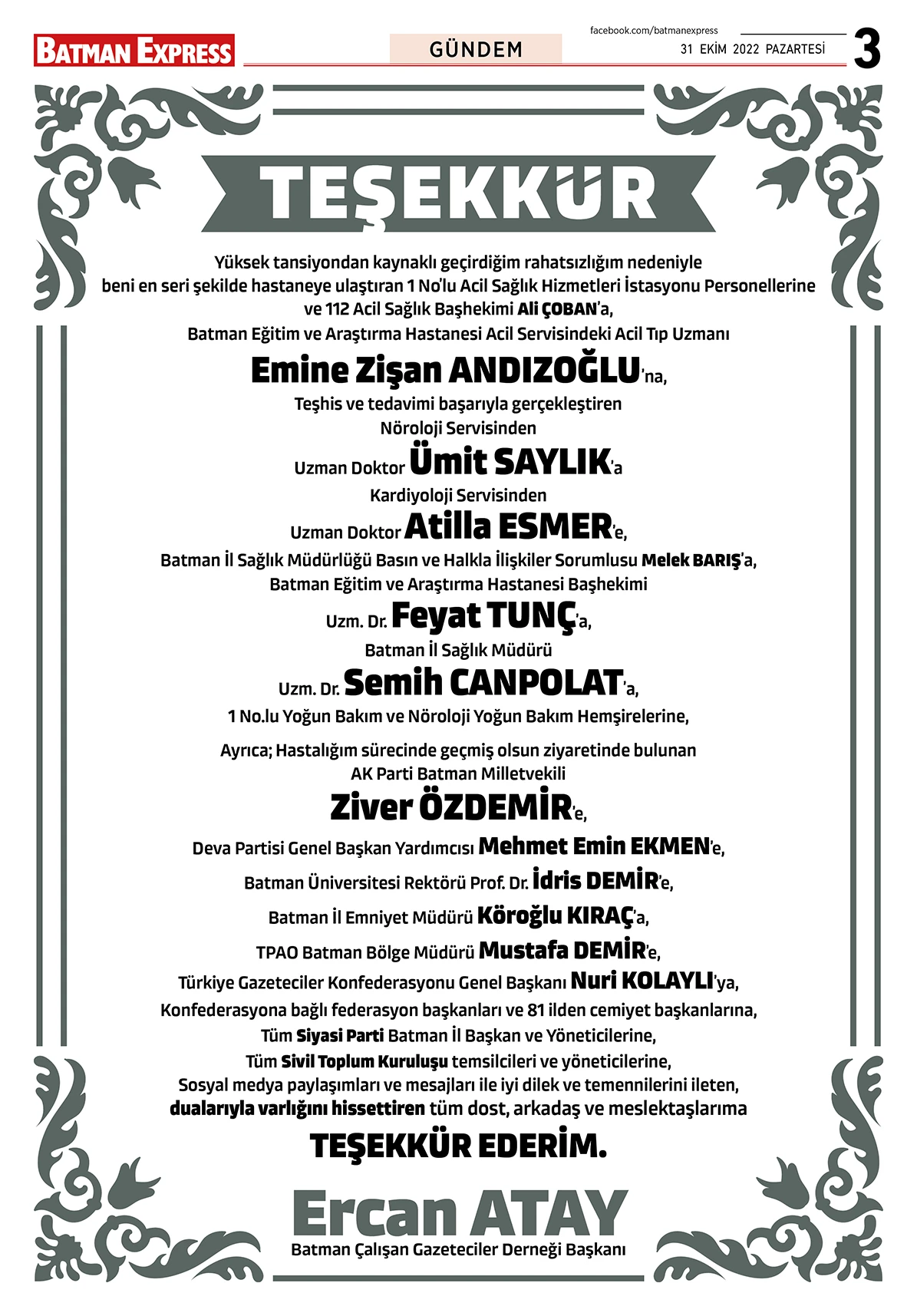 31 EKİM 2022 PAZARTESİ 