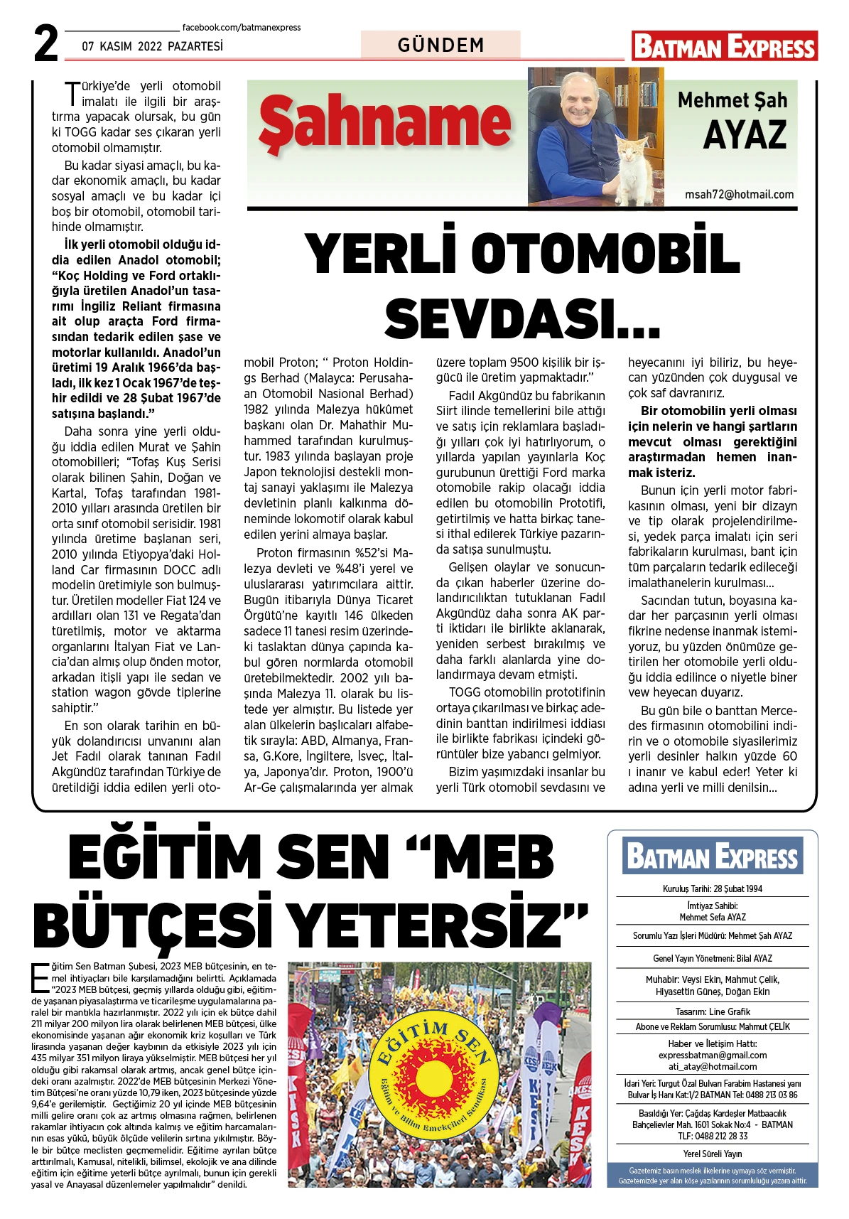 07 KASIM 2022 PAZARTESİ 