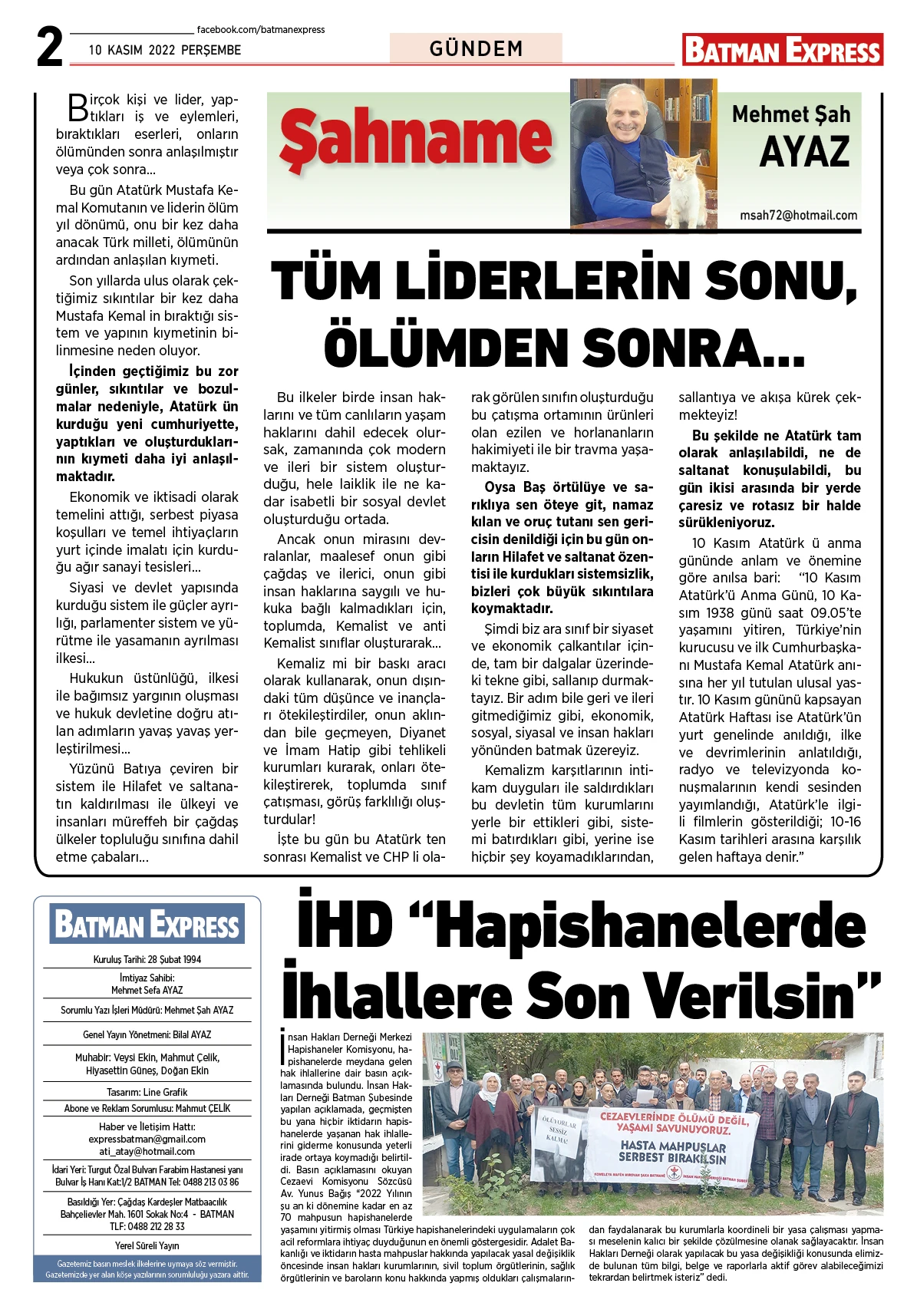 10 KASIM 2022 PERŞEMBE 