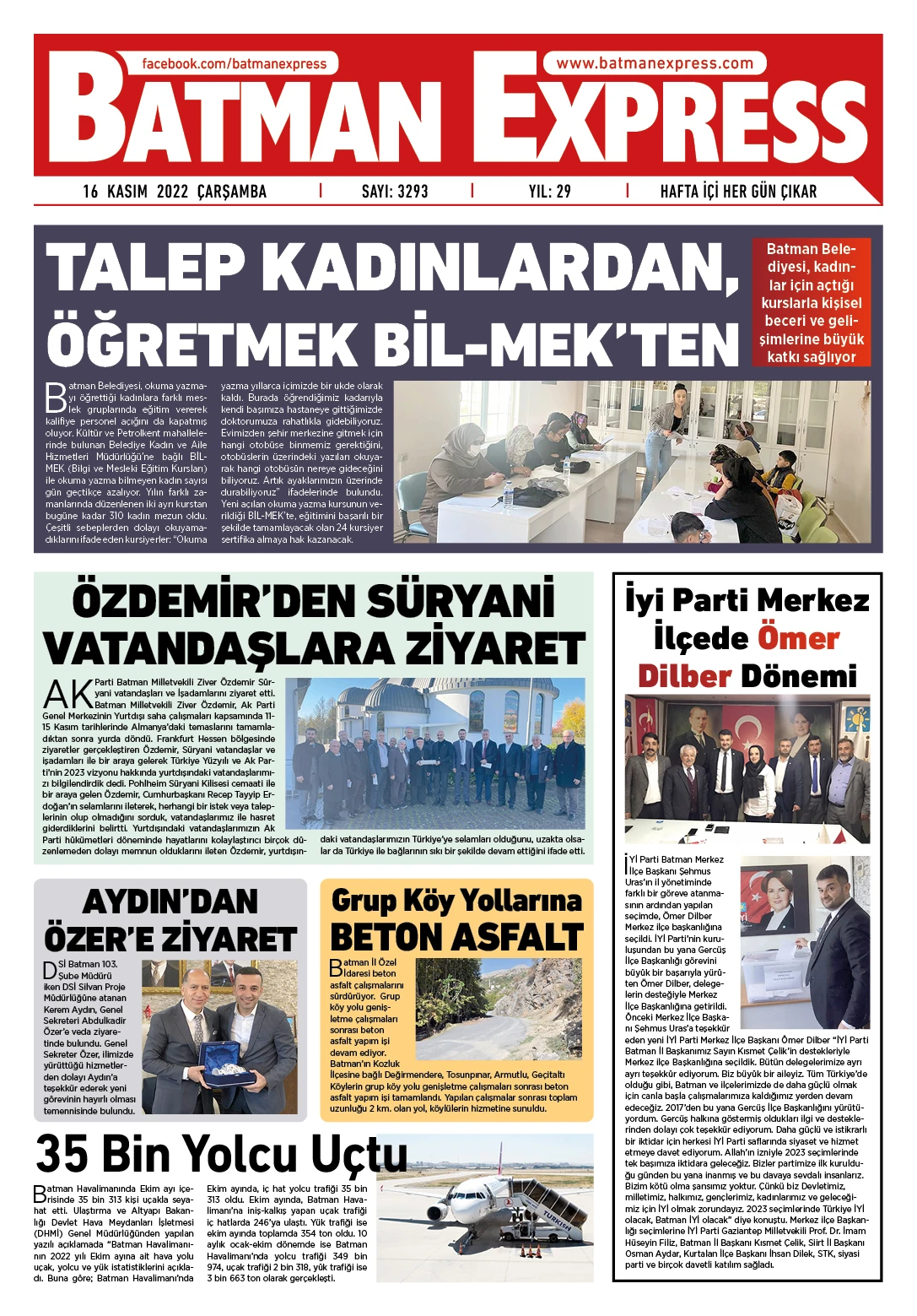 16 KASIM 2022 &Ccedil;ARŞAMBA