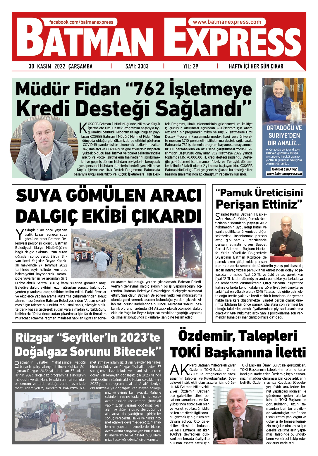 30 KASIM 2022 &Ccedil;ARŞAMBA 