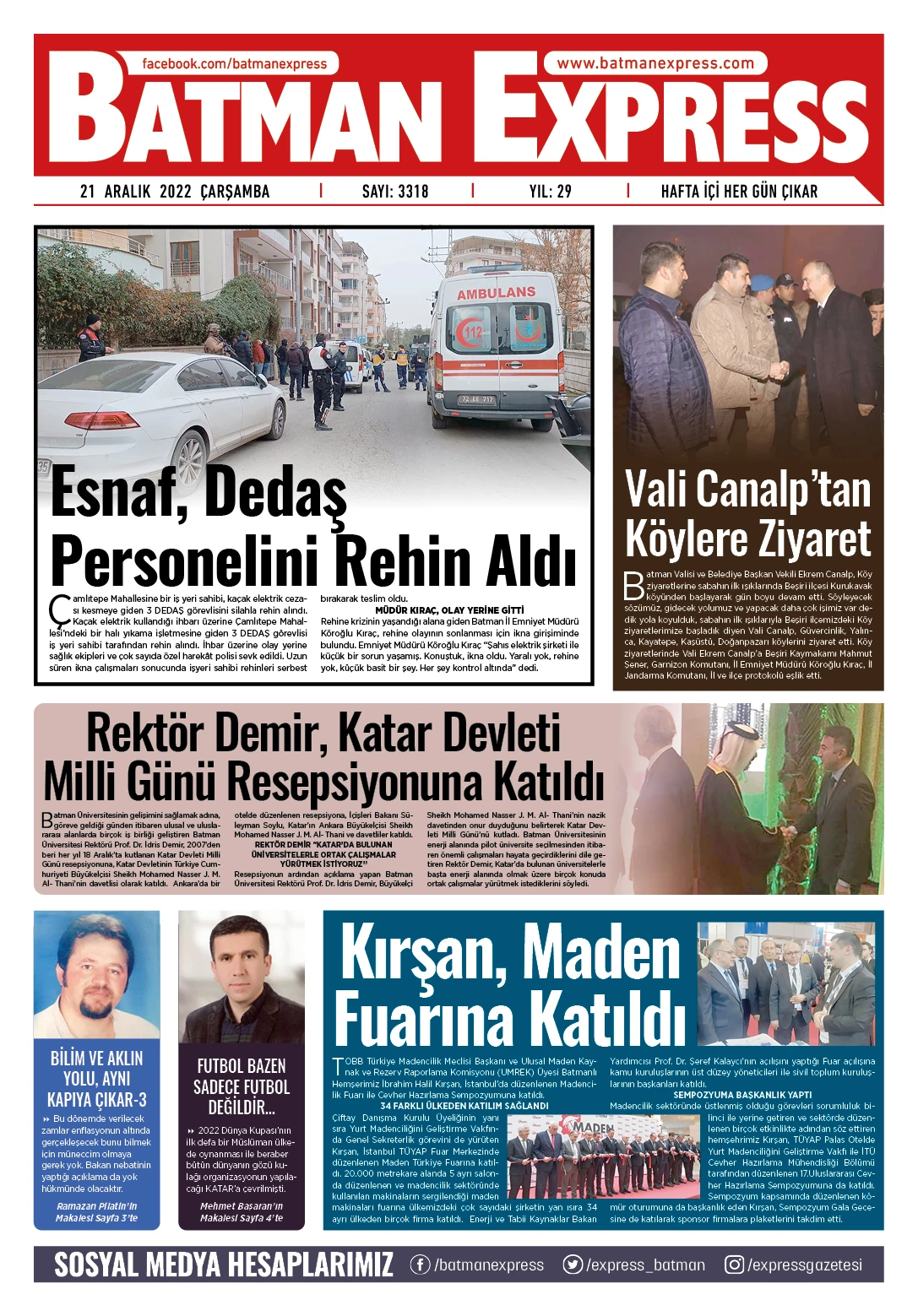 21 ARALIK 2022 &Ccedil;ARŞAMBA