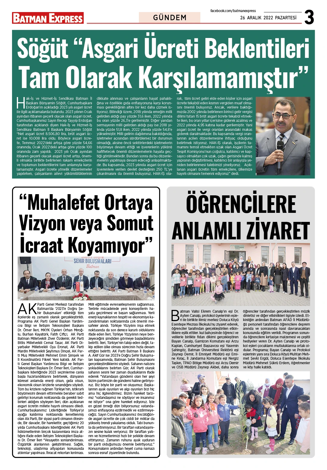 26 ARALIK 2022 PAZARTESİ