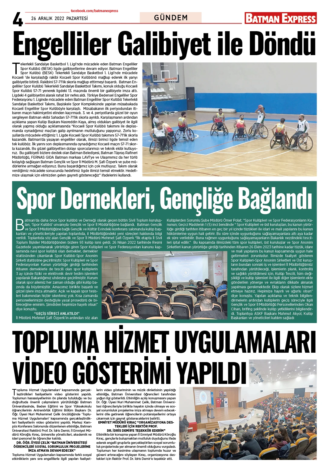 26 ARALIK 2022 PAZARTESİ